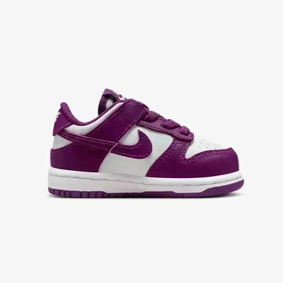 Nike Dunk Low Toddler Girls Sneakers Shoes Customized with Crystals Purple - Picture 3 of 6